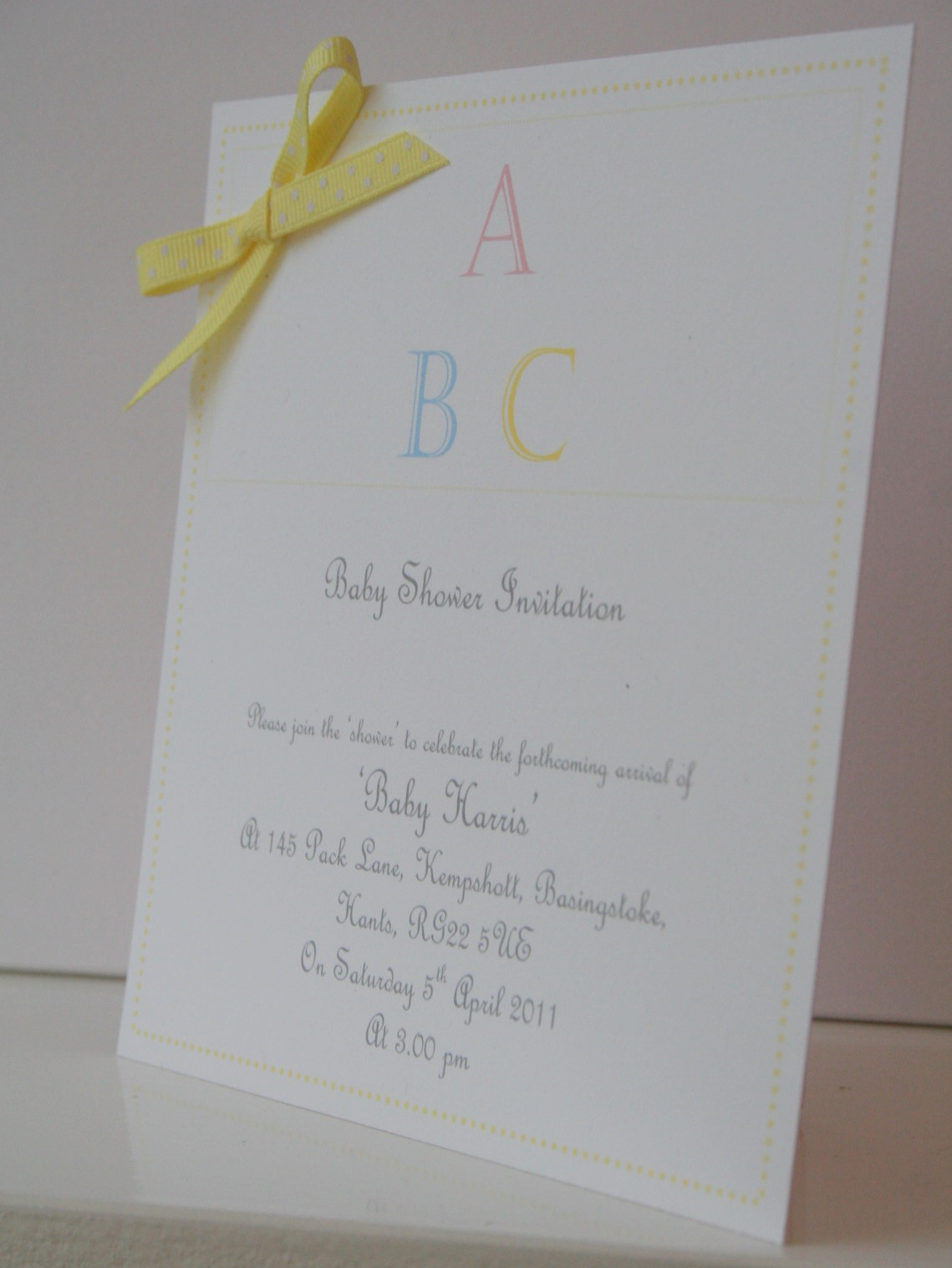 Baby Shower invitation - ABC