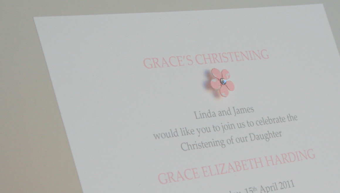 Christening or Naming Day invitation - Flower